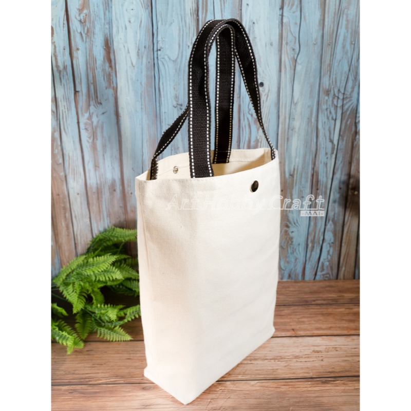 小麥手作舖︱按扣U型直款有底帆布袋【胚布米色】︱MIT帆布袋 帆布手提包 帆布包 手提袋 蝶古巴特收納袋 環保袋 胚布袋-細節圖8