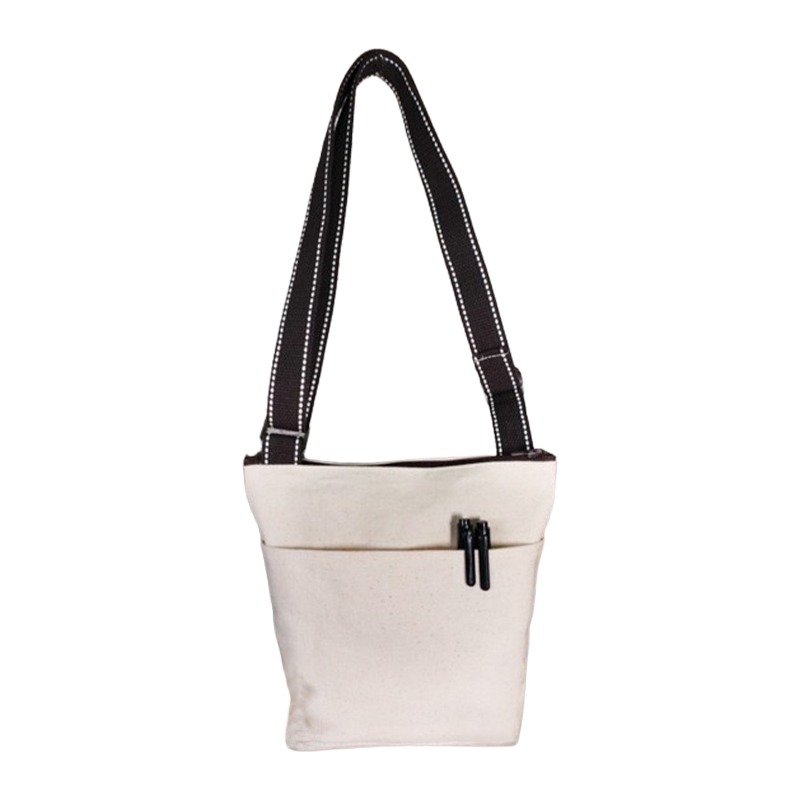 小麥手作舖︱前袋斜背拉鍊包︱背包 單肩包 隨身包 斜挎包 布包 女生包包 斜背包 蝶古巴特 收納袋 環保袋 側背包帆布包-細節圖2