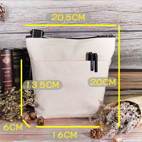 小麥手作舖︱前袋斜背拉鍊包︱背包 單肩包 隨身包 斜挎包 布包 女生包包 斜背包 蝶古巴特 收納袋 環保袋 側背包帆布包-細節圖3