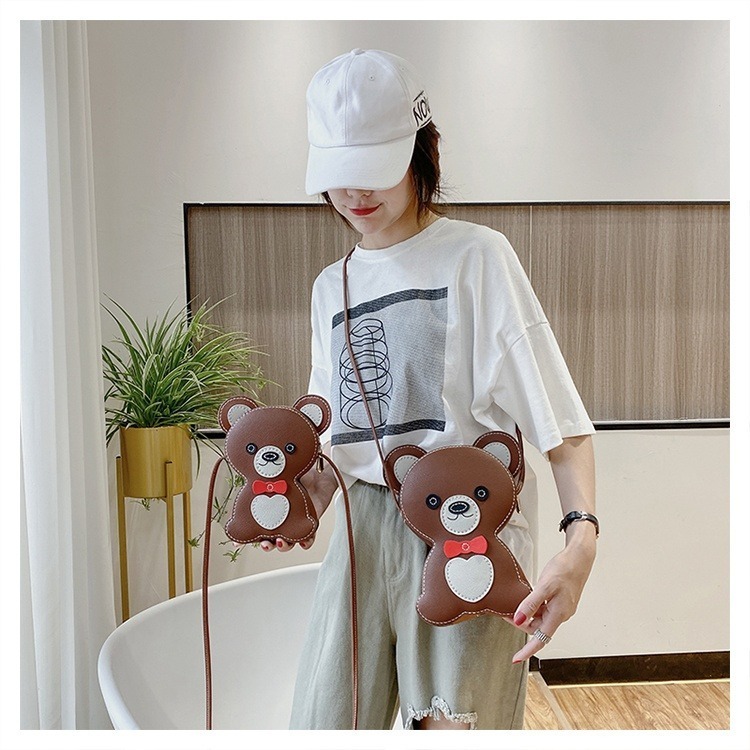 小麥手作舖︱手縫DIY小熊包∣卡通可愛自製包包 DIY 材料包 手作材料包 編織包 皮革材料包 手做禮物 手縫包 小熊包-細節圖5