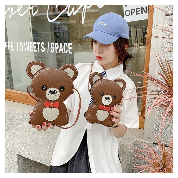 小麥手作舖︱手縫DIY小熊包∣卡通可愛自製包包 DIY 材料包 手作材料包 編織包 皮革材料包 手做禮物 手縫包 小熊包-細節圖10