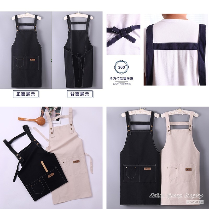 H型牛仔圍裙∣台灣現貨 雙肩背帶 H型圍裙 家用廚房圍裙 無袖圍腰 男女通用圍裙∣ 小麥手作舖-細節圖7