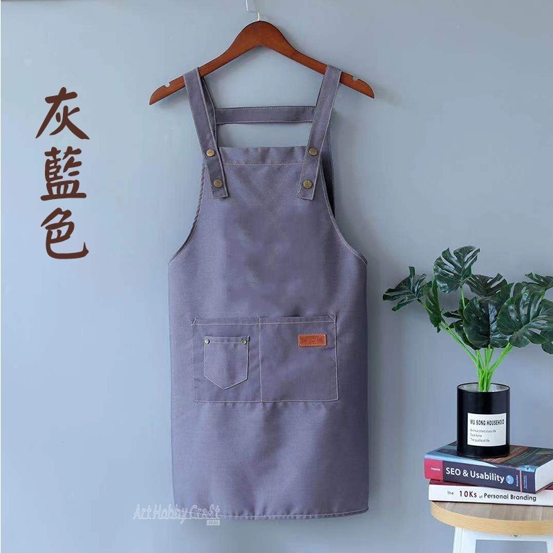 H型牛仔圍裙∣台灣現貨 雙肩背帶 H型圍裙 家用廚房圍裙 無袖圍腰 男女通用圍裙∣ 小麥手作舖-規格圖11