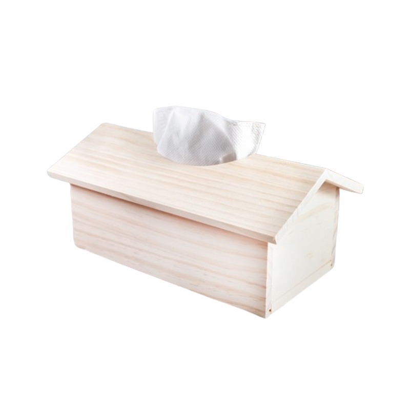 松木=屋簷式面紙盒∣面紙盒 衛生紙盒 客廳收納 抽取式面紙盒 蝶古巴特 拼貼 彩繪 木器 素胚 衛生收納盒∣小麥手作舖-細節圖2
