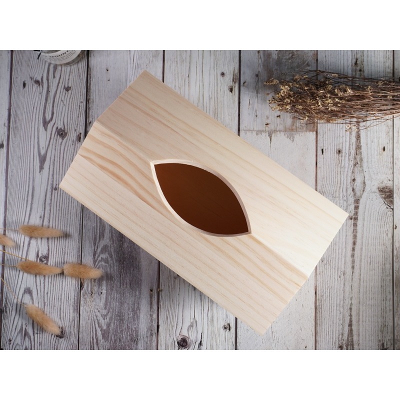 松木=屋簷式面紙盒∣面紙盒 衛生紙盒 客廳收納 抽取式面紙盒 蝶古巴特 拼貼 彩繪 木器 素胚 衛生收納盒∣小麥手作舖-細節圖5