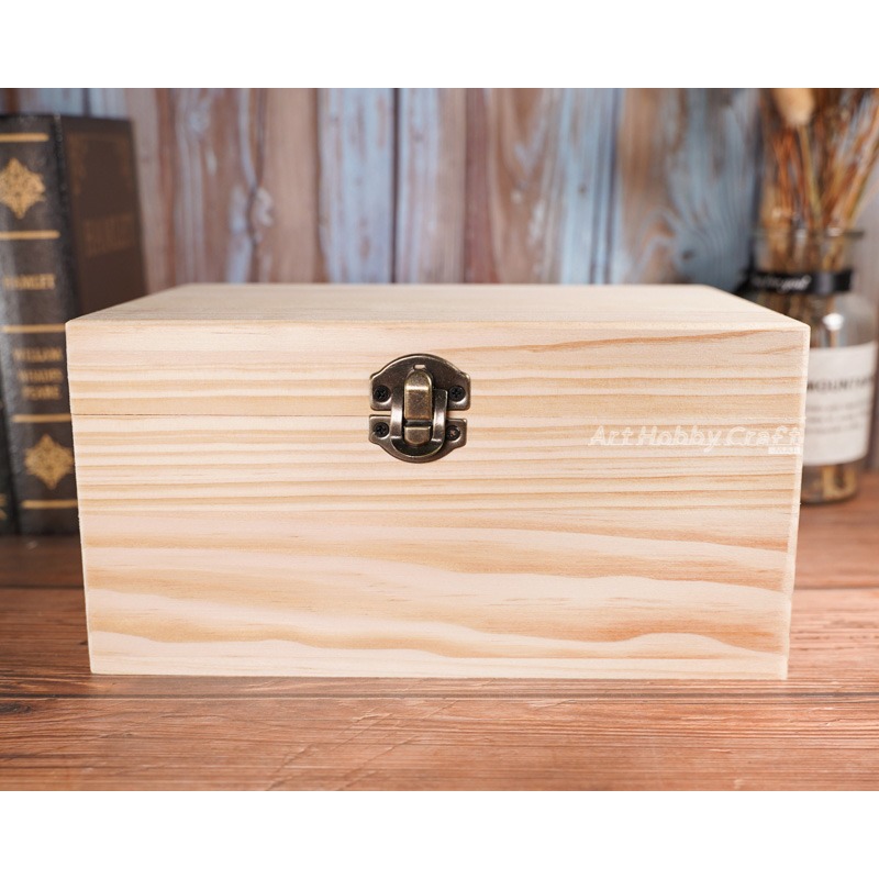 小麥手作舖∣實木珠寶盒-20CM∣飾品收納盒 收納盒 展示盒 珠寶盒 蝶古巴特 Decoupage 拼貼 彩繪 DIY-細節圖4
