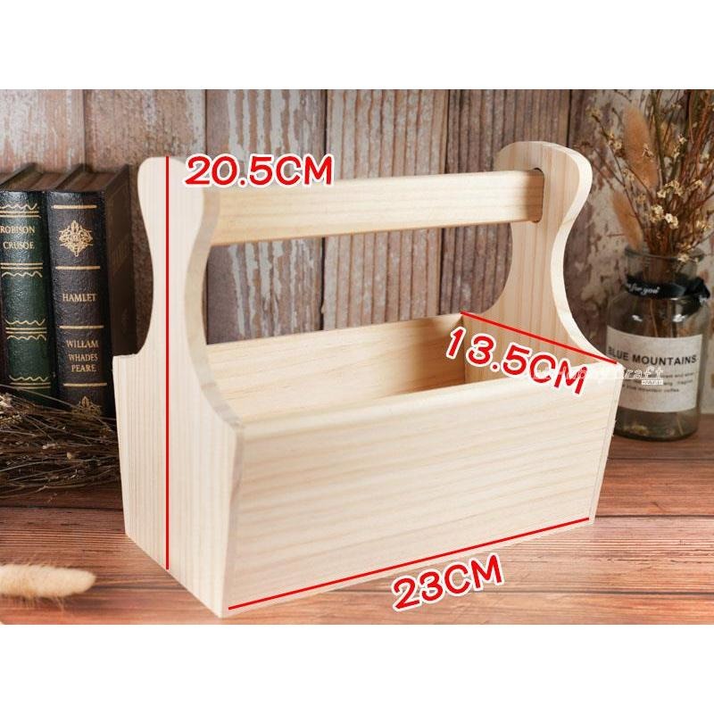 小麥手作舖∣松木=弧度造型手提盒∣小物收納盒 手提盒 手提 家用 蝶古巴特 拼貼 彩繪 木器 素胚 木胚 DIY 美勞-細節圖3