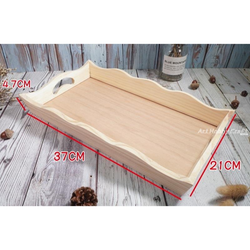 小麥手作舖∣波浪37x21松木托盤∣木托盤 松木托盤 木質托盤 手提托盤 茶盤 日式托盤 餐盤 收納盤 餐廳托盤 托盤-細節圖4