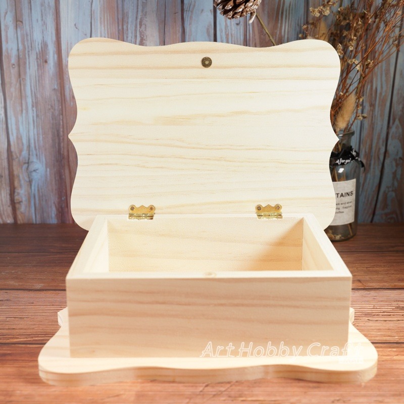 小麥手作舖∣松木~花邊置物盒【中】∣收納盒 整理盒 松木置物盒 蝶古巴特 Decoupage 拼貼 彩繪 DIY 手作-細節圖4