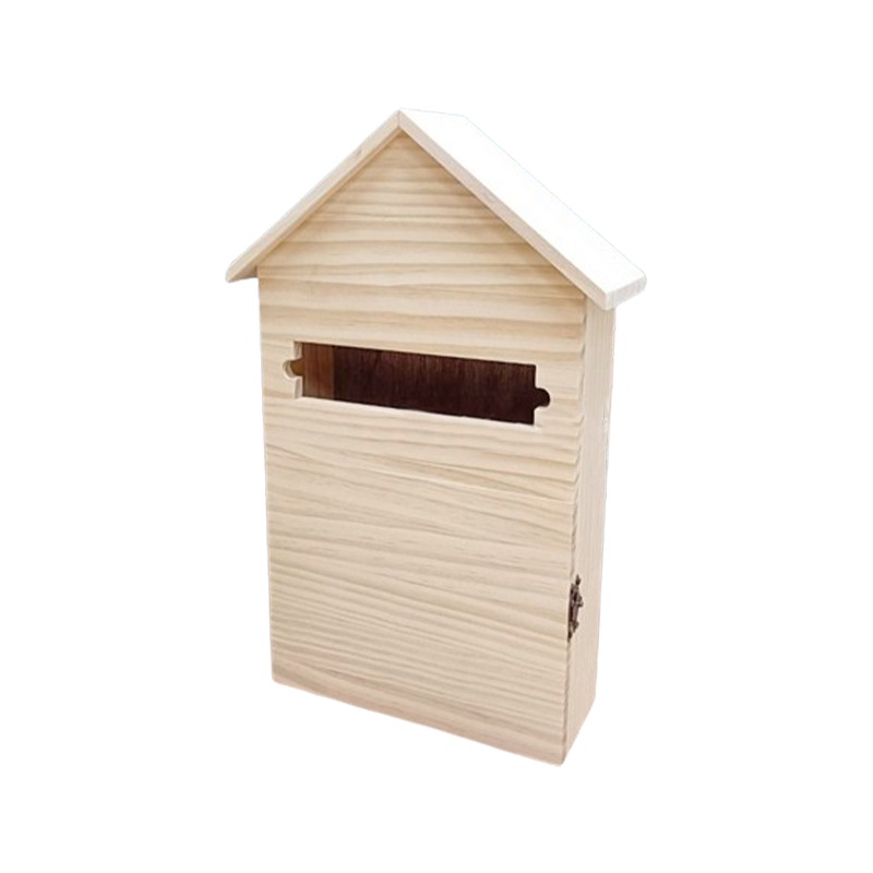 小麥手作舖∣松木【大A】屋形信箱∣松木信箱 DIY信箱 戶外裝飾 信件收納 自然木質 蝶古巴特 拼貼 彩繪 木器 素胚-細節圖2