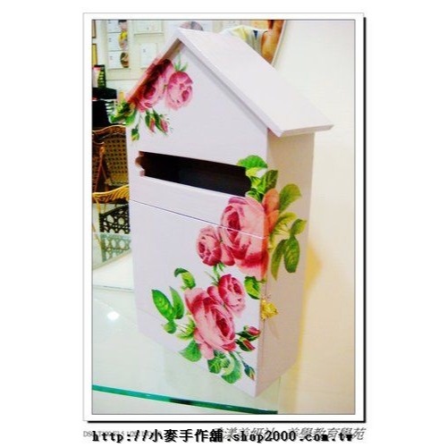 小麥手作舖∣松木【大A】屋形信箱∣松木信箱 DIY信箱 戶外裝飾 信件收納 自然木質 蝶古巴特 拼貼 彩繪 木器 素胚-細節圖3