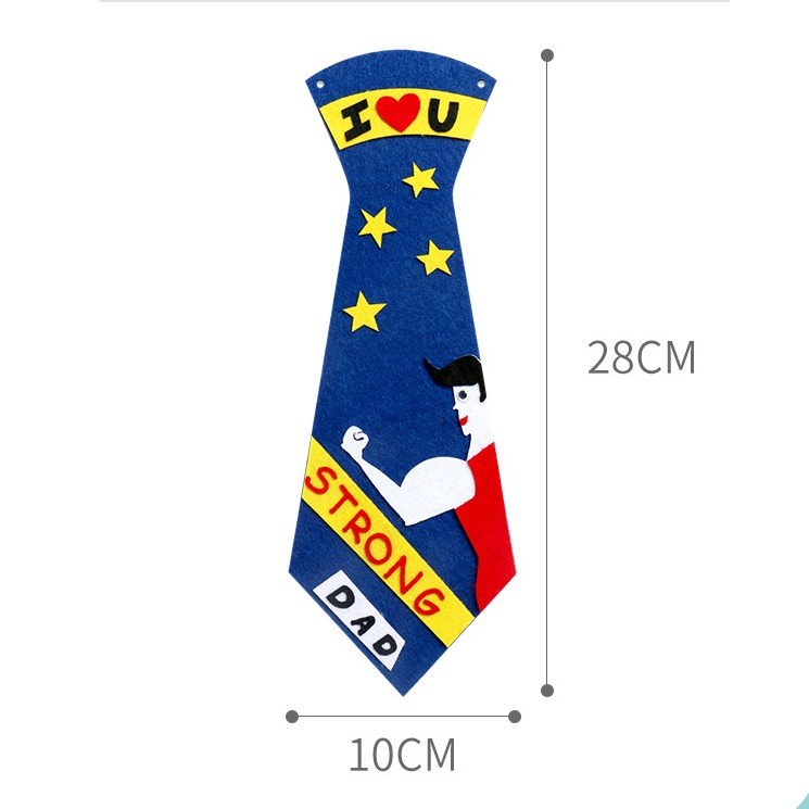 小麥手作舖丨父親節領帶∣領帶 不織布領帶 DIY 材料包 兒童手作 黏貼材料包 免剪裁 帶背膠 不織布材料包 父親節禮物-細節圖3