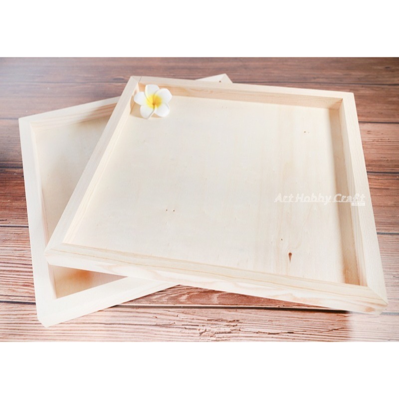 台灣現貨 小麥手作舖︱松木深框︱木框 木胚 深木框 松木框 松木深框 裝飾木框 彩繪木框 拼貼 蝶古巴特 DIY木框-細節圖4