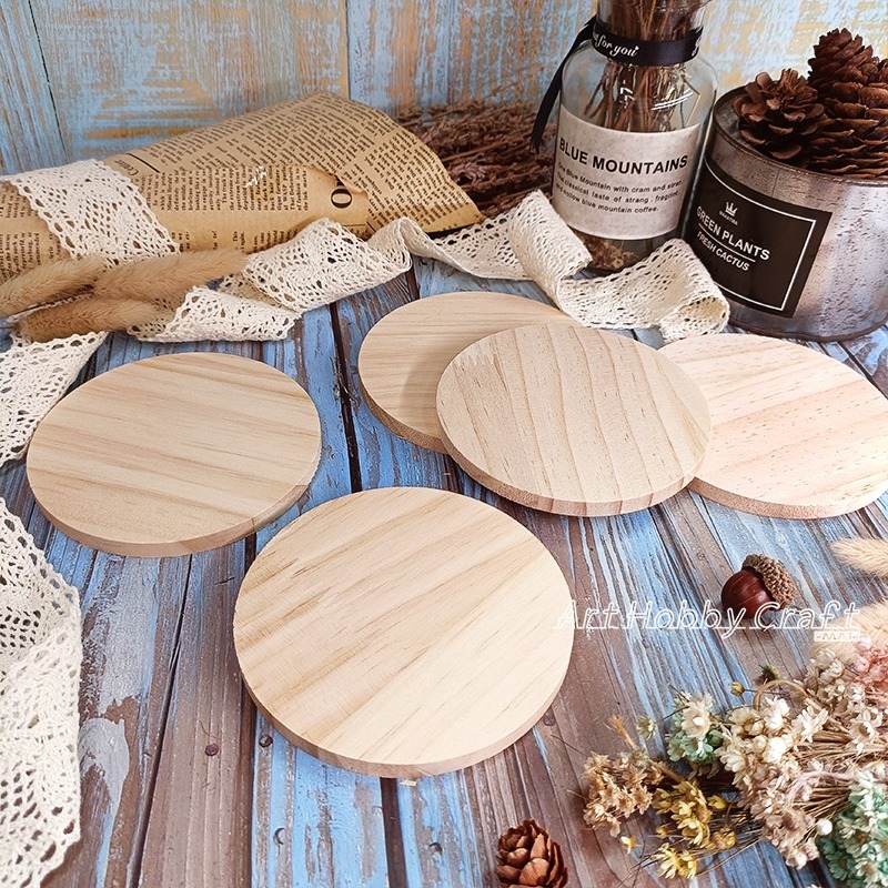 松木杯墊 松木波浪式【杯墊盒】∣ 實木杯墊 彩繪 松木杯墊 手作 圓木杯墊 方木杯墊 蝶古巴特 拼貼∣小麥手作舖-規格圖9