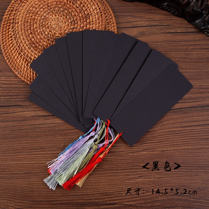 小麥手作舖︱卡紙流蘇書籤12入︱手帳書簽 手賬 飄浮畫 書簽 流蘇書籤 書籤卡 卡紙書籤 彩繪 DIY 拼貼 古風書籤-規格圖5