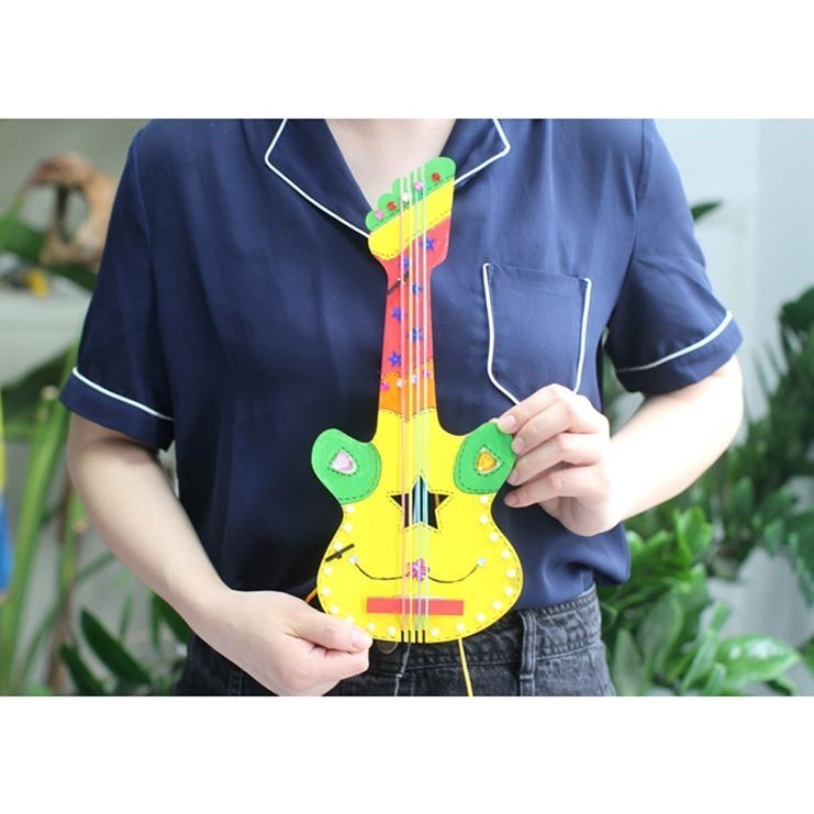 吉它創意材料包︱台灣現貨 自製樂器 木質吉他 DIY樂器 親子互動 吉他材料包 幼兒美勞教材 美術手工活動︱ 小麥手作舖-細節圖4