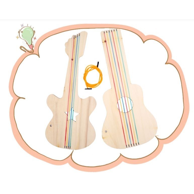 吉它創意材料包︱台灣現貨 自製樂器 木質吉他 DIY樂器 親子互動 吉他材料包 幼兒美勞教材 美術手工活動︱ 小麥手作舖-細節圖6