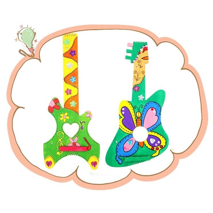 吉它創意材料包︱台灣現貨 自製樂器 木質吉他 DIY樂器 親子互動 吉他材料包 幼兒美勞教材 美術手工活動︱ 小麥手作舖-細節圖8