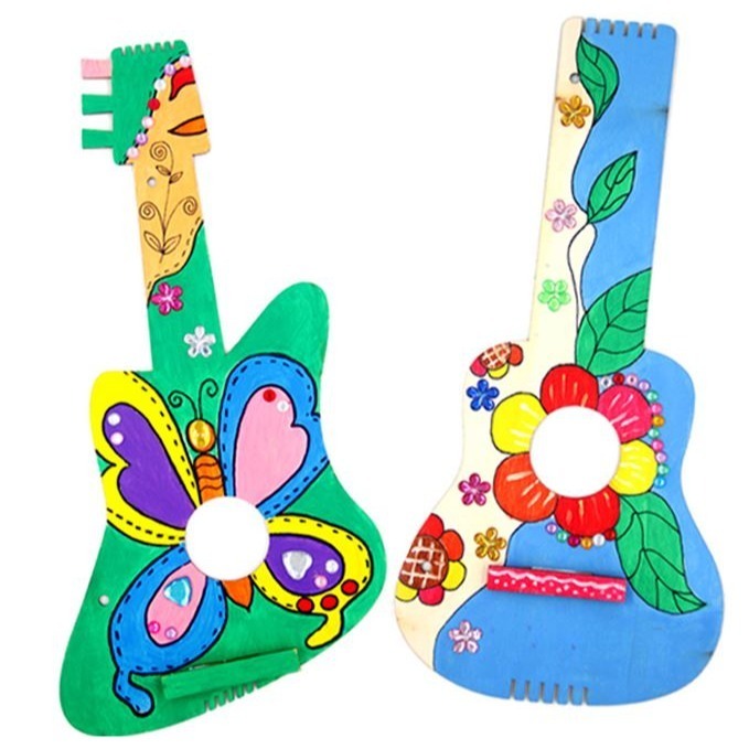 吉它創意材料包︱台灣現貨 自製樂器 木質吉他 DIY樂器 親子互動 吉他材料包 幼兒美勞教材 美術手工活動︱ 小麥手作舖-細節圖10