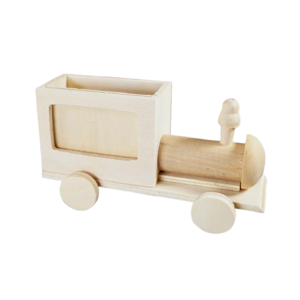 台灣現貨 小麥手作舖∣火車頭相框筆筒∣蝶古巴特 拼貼 彩繪 木器 素胚 原胚 DIY 美勞 幼兒園 安親班 手作材料-細節圖2