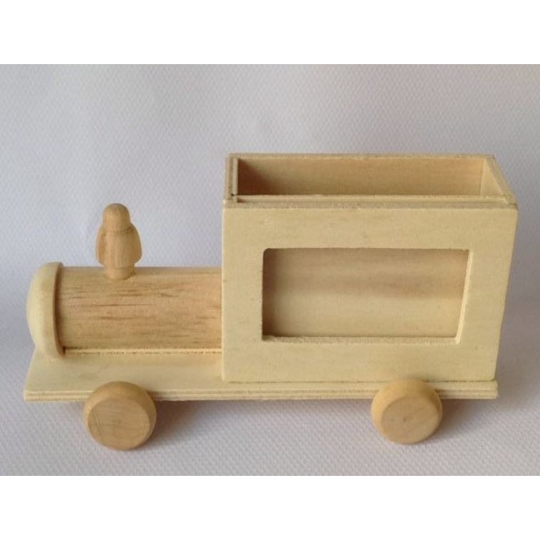 台灣現貨 小麥手作舖∣火車頭相框筆筒∣蝶古巴特 拼貼 彩繪 木器 素胚 原胚 DIY 美勞 幼兒園 安親班 手作材料-細節圖5