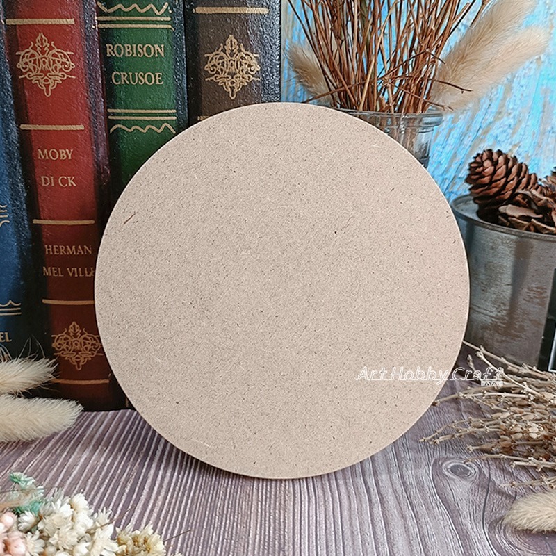 台灣現貨 小麥手作舖︱圓板13公分︱密度板 圓木板 黏土底板 相框背板 DIY材料 蝶古巴特 拼貼 彩繪 素胚 幼兒園-細節圖4