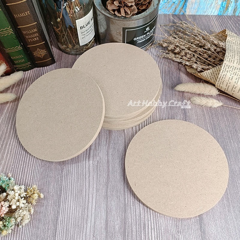 台灣現貨 小麥手作舖︱圓板13公分︱密度板 圓木板 黏土底板 相框背板 DIY材料 蝶古巴特 拼貼 彩繪 素胚 幼兒園-細節圖5