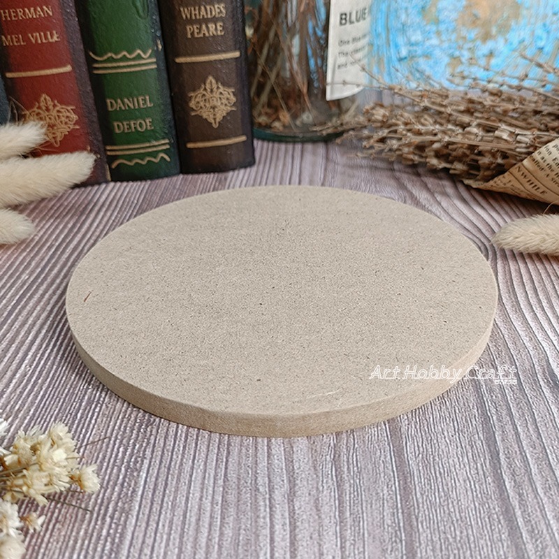 台灣現貨 小麥手作舖︱圓板13公分︱密度板 圓木板 黏土底板 相框背板 DIY材料 蝶古巴特 拼貼 彩繪 素胚 幼兒園-規格圖7