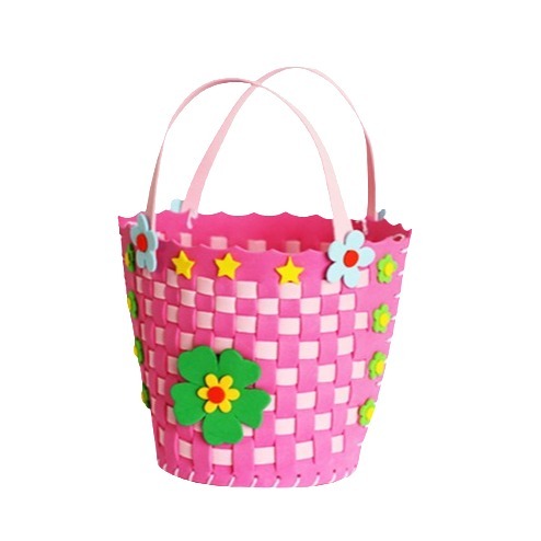 EVA編織手提藍︱台灣現貨 花籃 兒童DIY 手工製作 幼兒園手工材料包 手工花籃材料包 安親班 幼兒園︱小麥手作舖-細節圖2