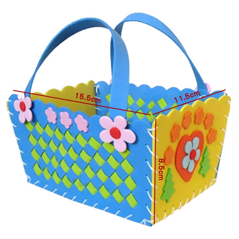 EVA編織手提藍︱台灣現貨 花籃 兒童DIY 手工製作 幼兒園手工材料包 手工花籃材料包 安親班 幼兒園︱小麥手作舖-規格圖9