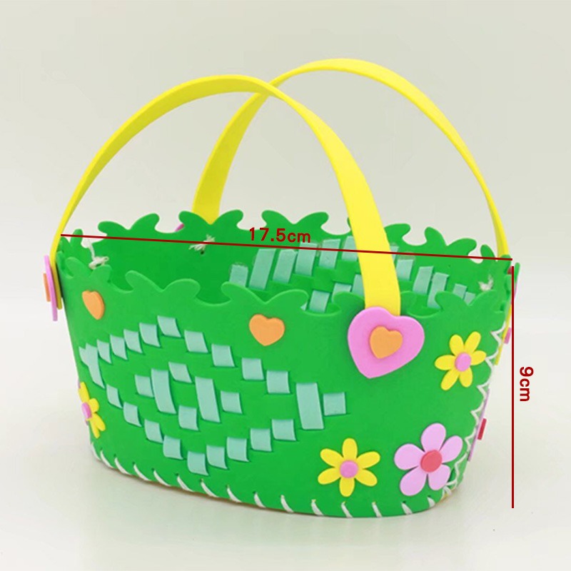 EVA編織手提藍︱台灣現貨 花籃 兒童DIY 手工製作 幼兒園手工材料包 手工花籃材料包 安親班 幼兒園︱小麥手作舖-規格圖9