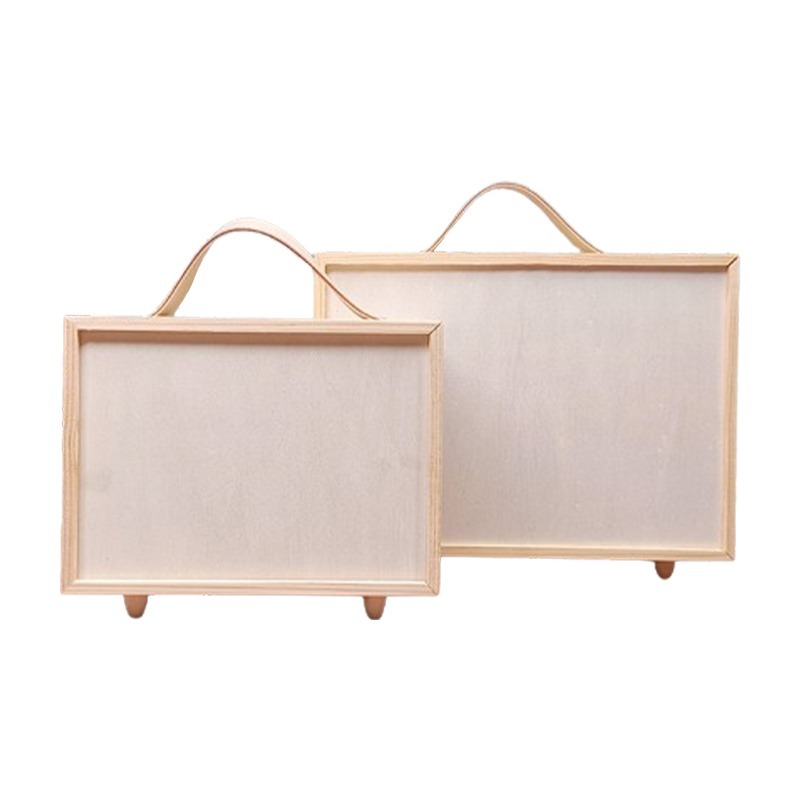 台灣現貨 小麥手作舖︱白皮革松木盒︱手提盒 生日盒 收納盒 喜糖盒 禮物盒 木盒 蝶古巴特 拼貼 彩繪 木器 素胚 原胚-細節圖2