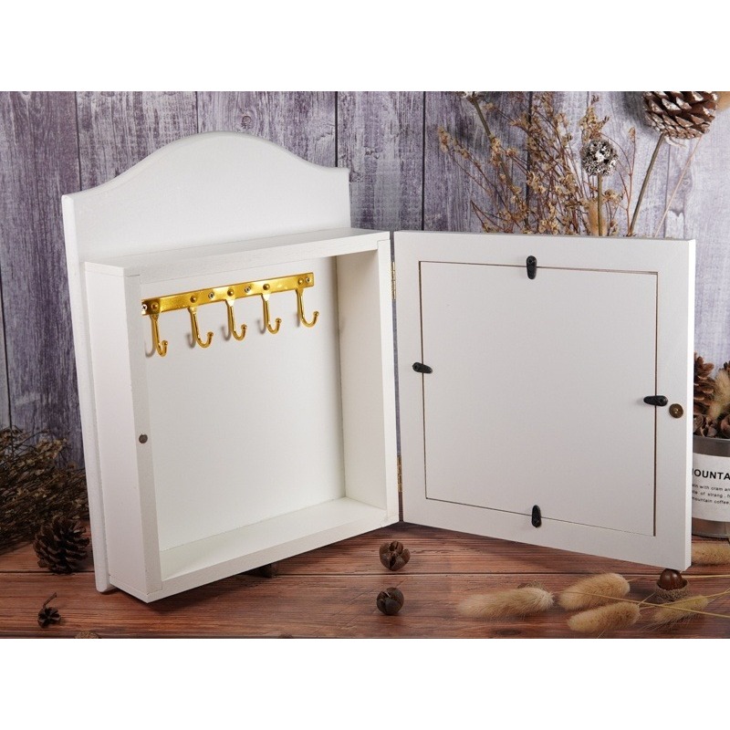 台灣現貨 小麥手作舖︱【白色木器】鑰匙盒∣蝶古巴特 Decoupage 拼貼 彩繪 DIY 手作 美術 美勞 手工藝-細節圖3