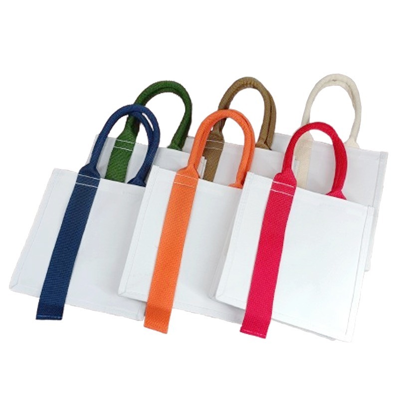 台灣現貨 小麥手作舖︱飄帶帆布包-方型︱蝶古巴特 拼貼 帆布袋 環保袋 胚布包 空白帆布袋 時尚方形袋 拼貼帆布袋-細節圖2