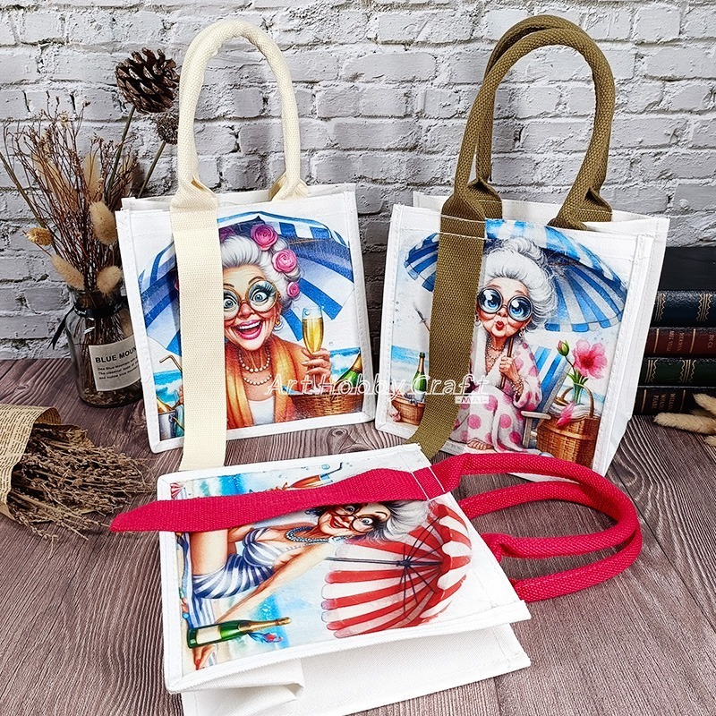 台灣現貨 小麥手作舖︱飄帶帆布包-方型︱蝶古巴特 拼貼 帆布袋 環保袋 胚布包 空白帆布袋 時尚方形袋 拼貼帆布袋-細節圖4