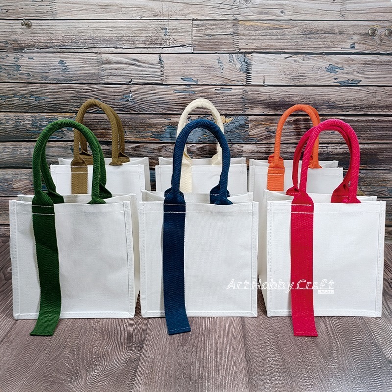 台灣現貨 小麥手作舖︱飄帶帆布包-方型︱蝶古巴特 拼貼 帆布袋 環保袋 胚布包 空白帆布袋 時尚方形袋 拼貼帆布袋-細節圖7