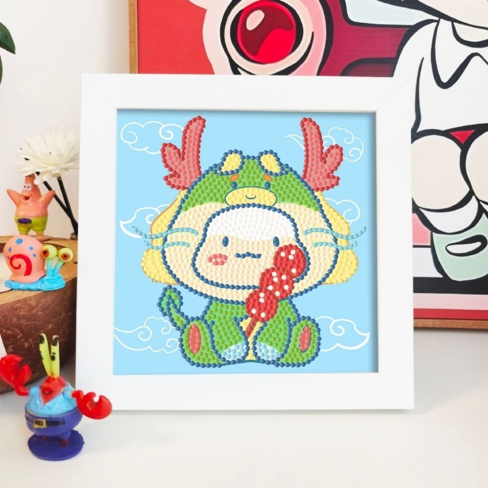 台灣現貨 小麥手作舖︱鑽石畫相框︱附相框 卡通 DIY 手工材料包 鑽石貼畫 DIY材料包 親子手作 兒童手作 DIY材-細節圖4