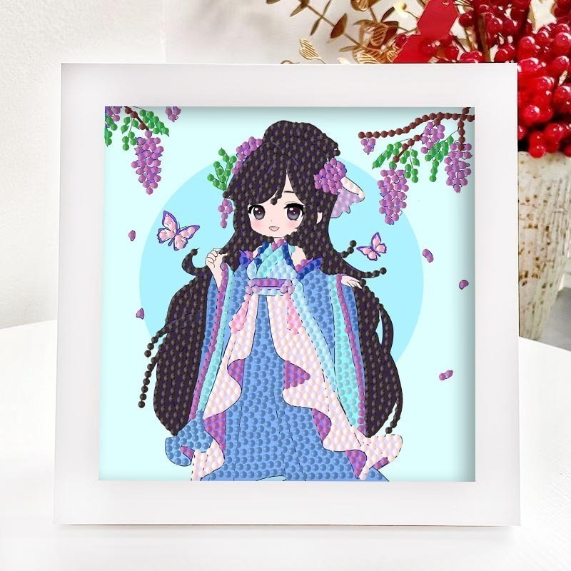 台灣現貨 小麥手作舖︱鑽石畫相框︱附相框 卡通 DIY 手工材料包 鑽石貼畫 DIY材料包 親子手作 兒童手作 DIY材-規格圖9