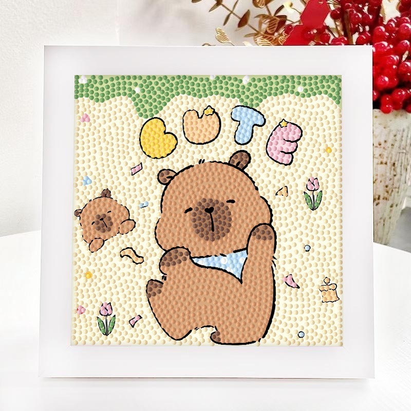 台灣現貨 小麥手作舖︱鑽石畫相框︱附相框 卡通 DIY 手工材料包 鑽石貼畫 DIY材料包 親子手作 兒童手作 DIY材-規格圖9