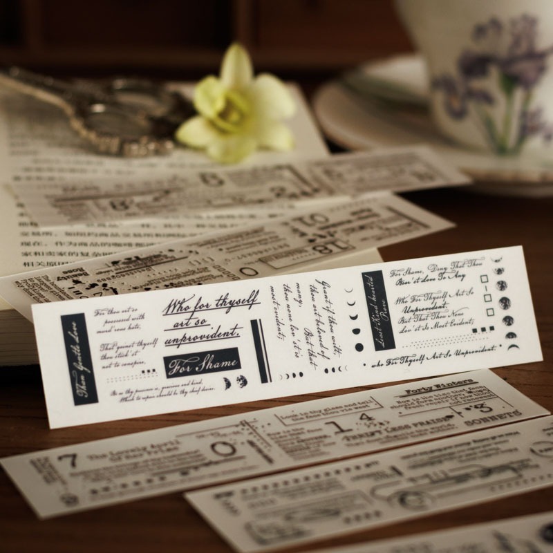 台灣現貨 小麥手作舖︱十四行詩-PVC轉印貼紙︱手帳 DIY 英文字 復古 拼貼 裝飾 手帳貼紙 裝飾貼紙 拼貼好物-細節圖8