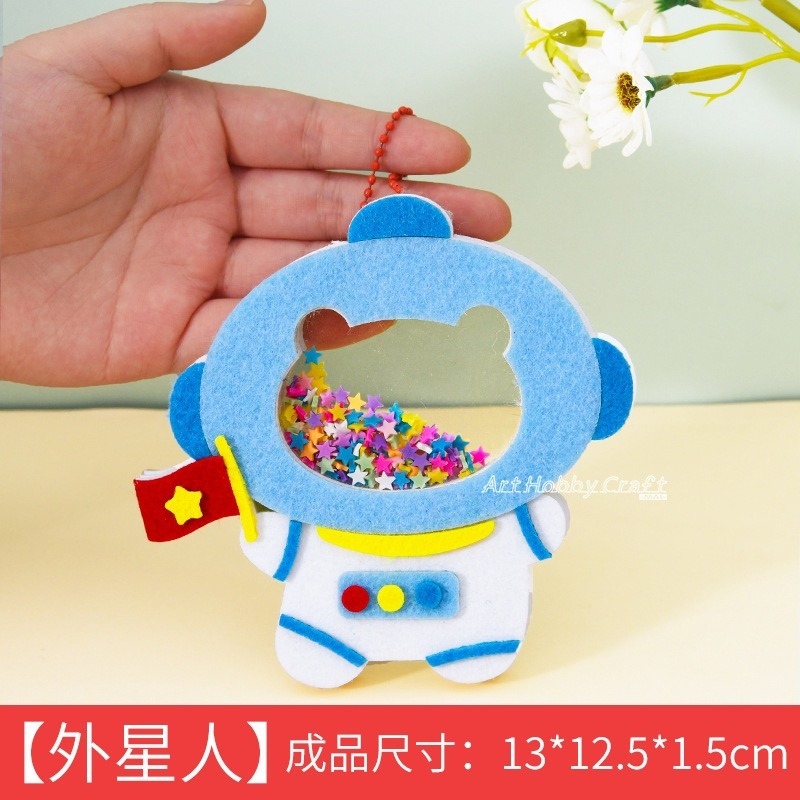 台灣現貨 小麥手作舖︱卡通不織布搖搖樂︱diy材料包 手工 自製 兒童禮物 不織布掛件 女孩玩具 手作材料包-規格圖9