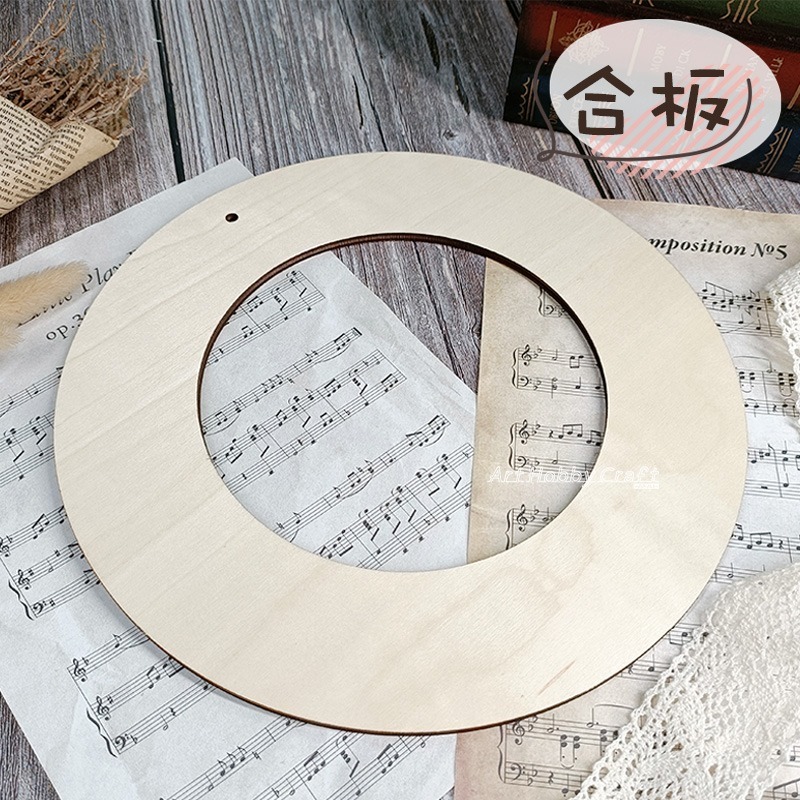 穿孔中空圓花圈︱聖誕花圈 25公分 合板 木器 木胚 白胚 素胚 DIY材料 拼貼 彩繪 蝶古巴特︱小麥手作舖-規格圖10