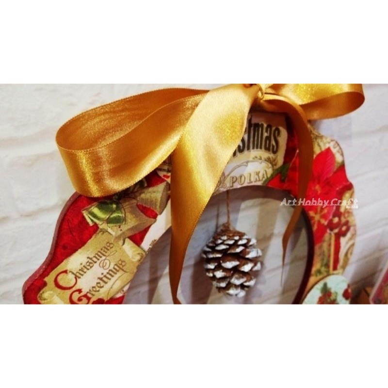 木質花圈-25cm∣聖誕花圈 花邊木圈 蝶古巴特 彩繪拼貼 DIY木胚 素胚 手作材料 原胚 蝶古巴特 拼貼∣小麥手作舖-細節圖8