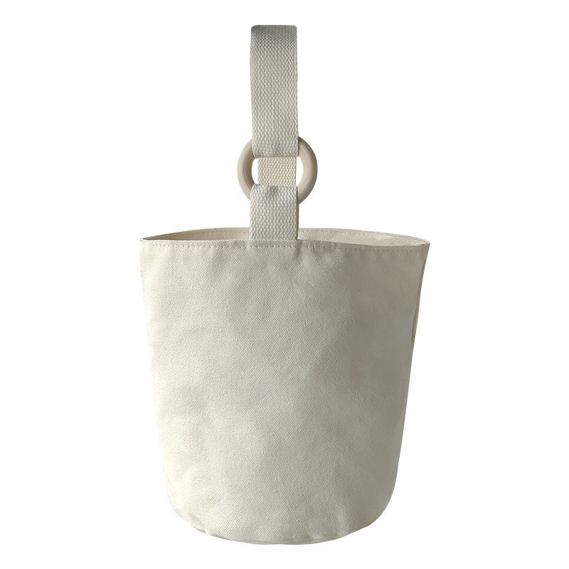 帆布扣環手提包︱大容量水桶包 空白提袋 DIY手提袋 簡約布袋 帆布袋 蝶古巴特 拼貼 彩繪胚布包 DIY ∣小麥手作舖-細節圖2