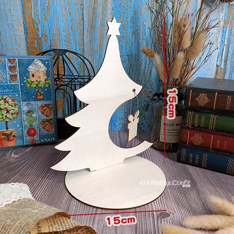 冬日禮樹黏土板︱聖誕樹木質素胚 DIY黏土木器 雪花泥木胚 白胚 DIY材料 蝶古巴特 拼貼 彩繪∣小麥手作舖-規格圖8