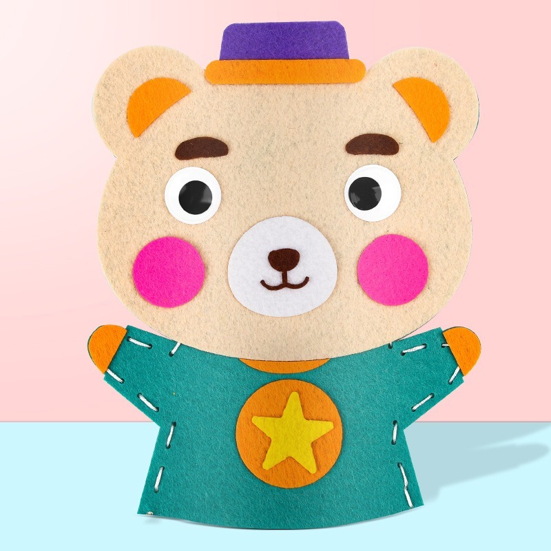 動物不織布手偶︱兒童節禮物 DIY材料包 兒童手作 親子手作 美勞 幼稚園 安親班 補習班 材料包︱小麥手作舖-規格圖9
