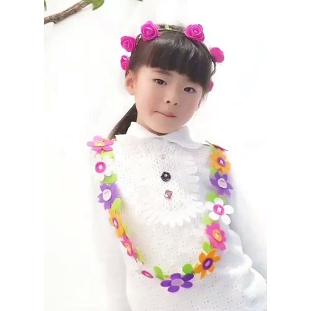 不織布項鍊花︱花環 不織布項鍊 項鍊花 不織布材料包 不織布花環 DIY材料包 兒童手作 美勞︱小麥手作舖-細節圖3