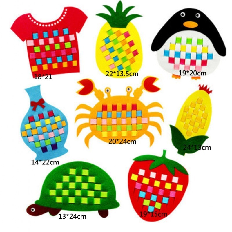 兒童手工編織材料包︱幼兒園diy不織布編織教具 兒童早期教育 益智材料 親子手作 兒童手作 DIY︱小麥手作舖-細節圖2