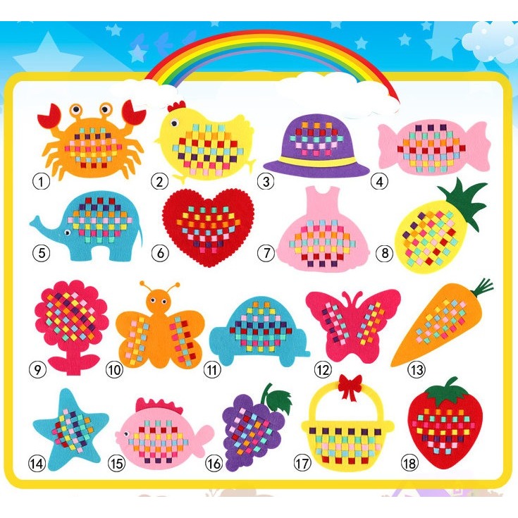 兒童手工編織材料包︱幼兒園diy不織布編織教具 兒童早期教育 益智材料 親子手作 兒童手作 DIY︱小麥手作舖-細節圖6