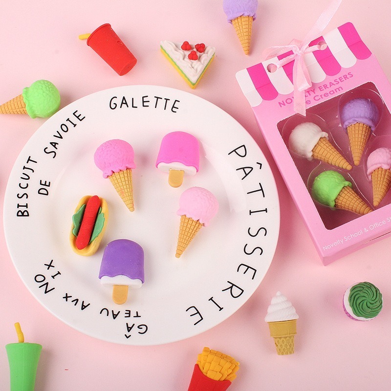 甜品蛋糕橡皮擦套裝∣台灣現貨 太空人像皮擦 兒童小禮品 創意 可愛 蛋糕禮盒 鉛筆擦組︱小麥手作舖-細節圖3